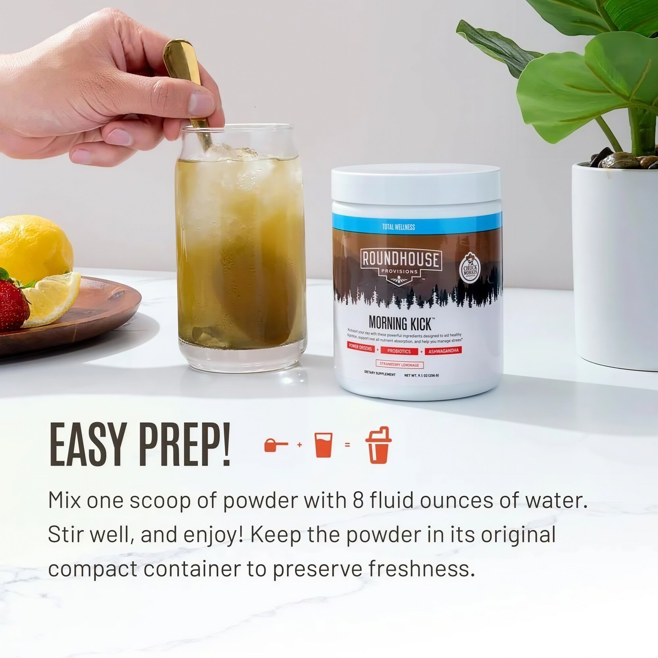 Roundhouse Morning Kick Provisions Zero Sugar Greens Superfood Powder